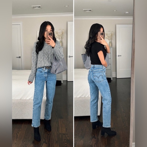 Levi’s High Rise Wedgie Straight Jeans Medium Wash - Picture 1 of 5